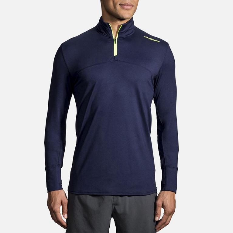 Brooks DASH HALF ZIP Running Jackets Mens Sale - Blue (LMC831906)